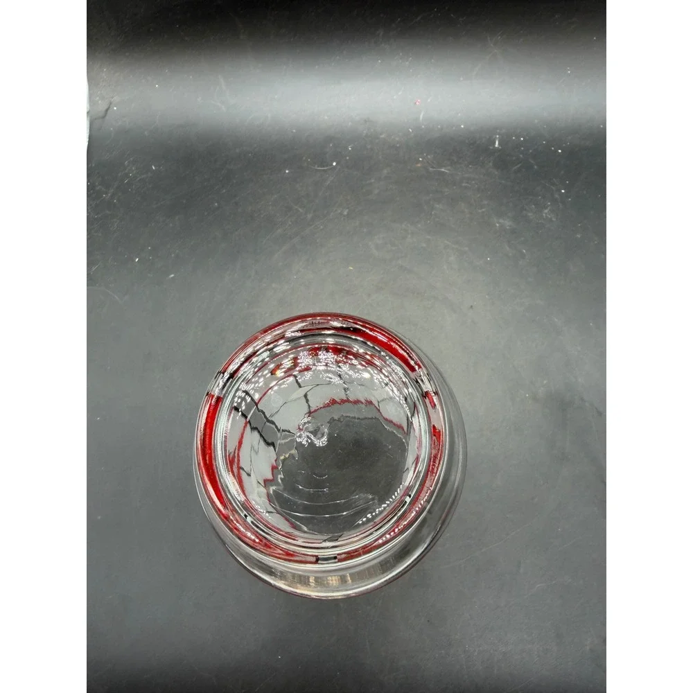 Vintage Coca-Cola Stained Glass Pattern Drinking Glass Tumbler Frosted 6 Inch